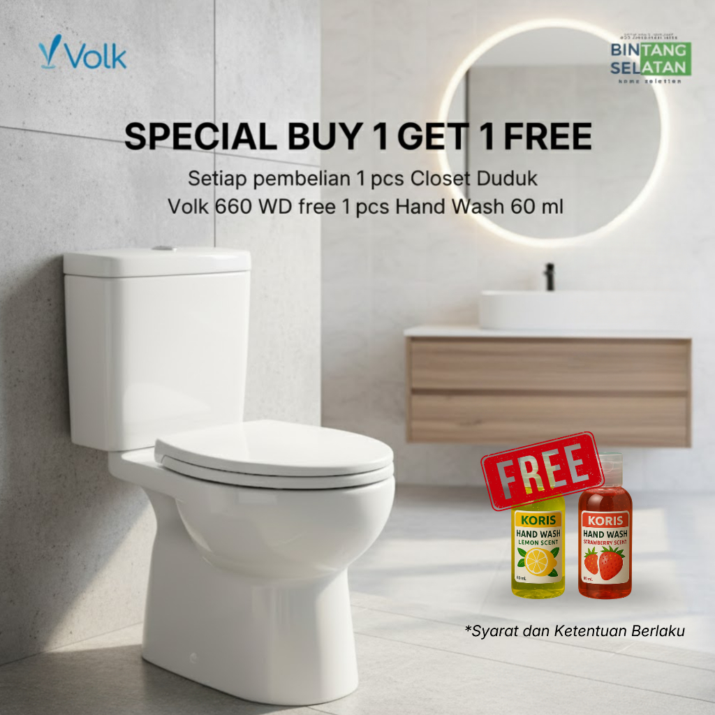 PROMO CLOSET DUDUK VOLK/ TWO PIECE VOLK 660WD / MONOBLOK