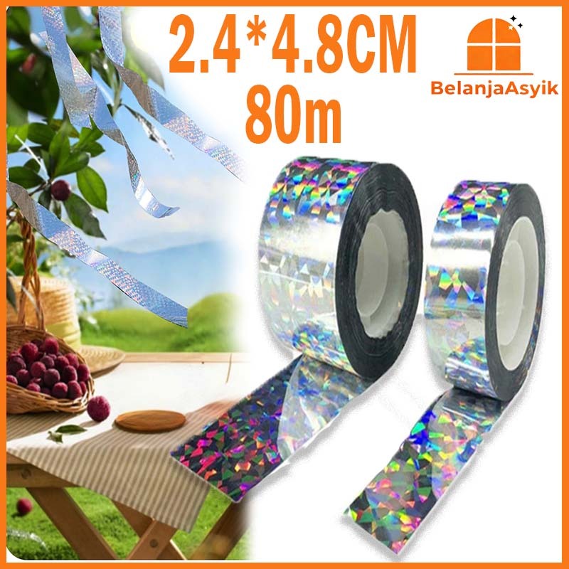 80meter Tali Perak Pengusir Burung Pita Pengusir Burung Pipit Tali Perak Pengusir Burung Sawah Alat 