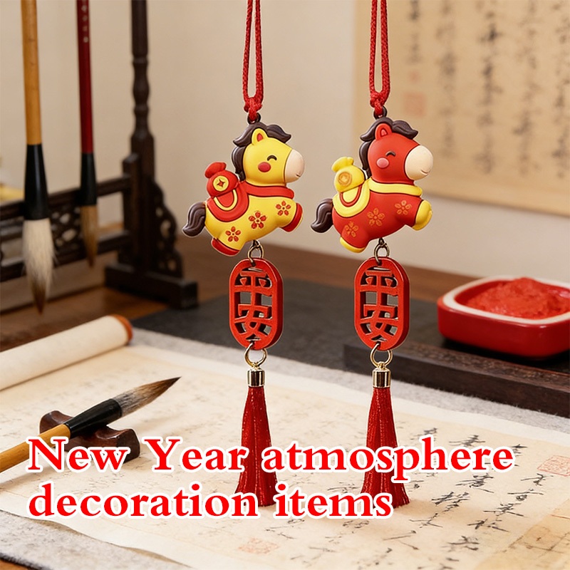 Aksesori mobil zodiak kuda Menggunakan elemen tradisional yang dipadukan dengan desain kuda yang men