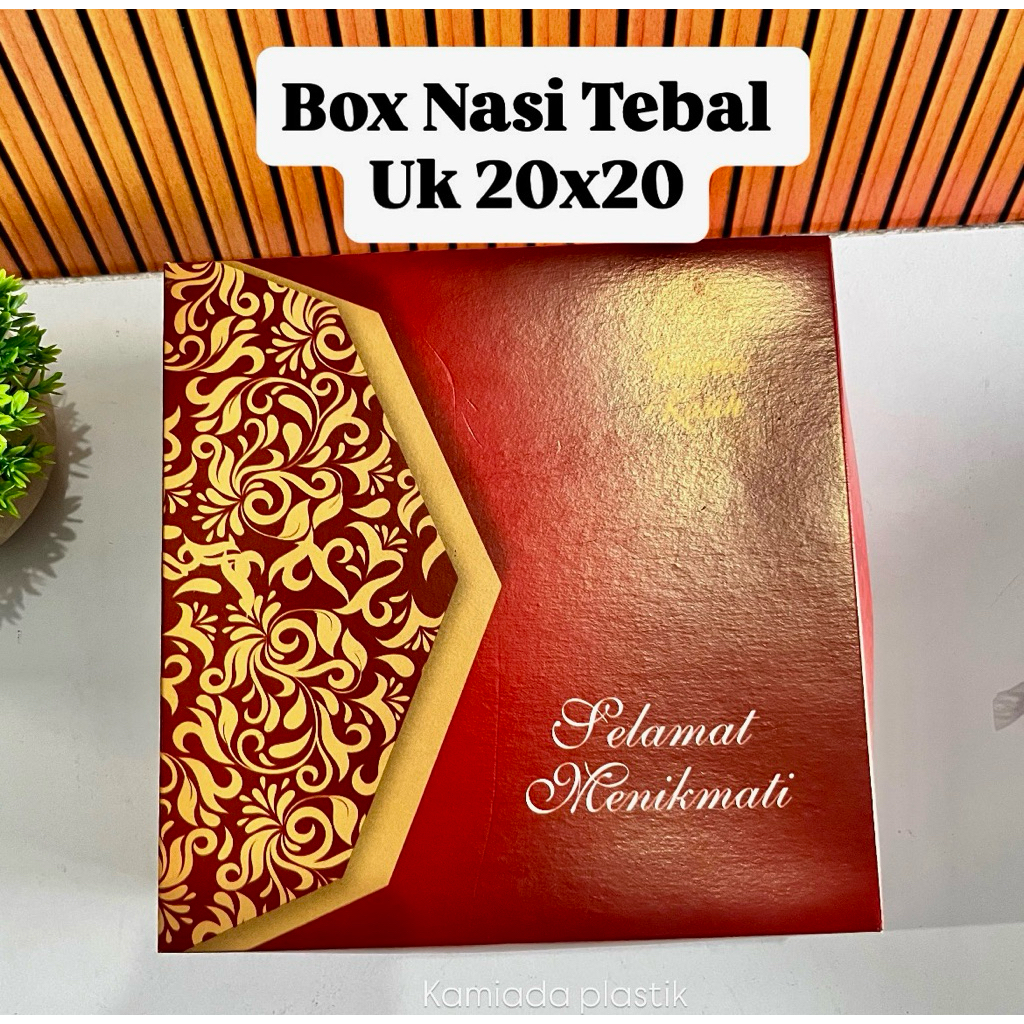Box Nasi Warna/ Dus Nasi Batik Merah / Box Nasi Tebal Elegan