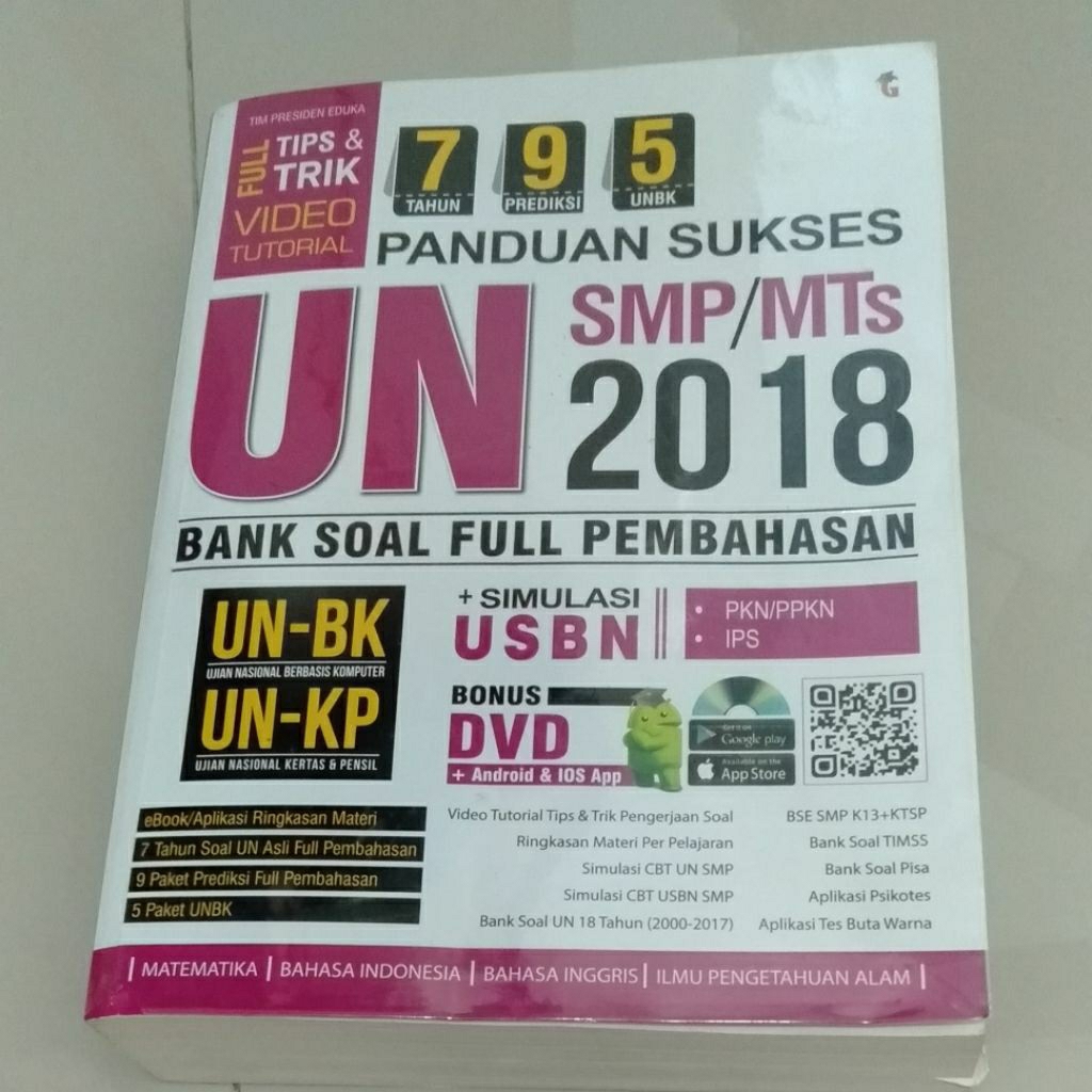 Buku Latihan SMP Panduan sukses UN 2018 (buku bekas)