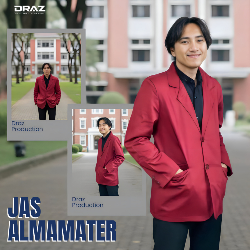 TOKODRAZ - Jas Almamater Merah Marun Polos Sekolah Osis Pesantren Mahasiswa Lembaga Universitas