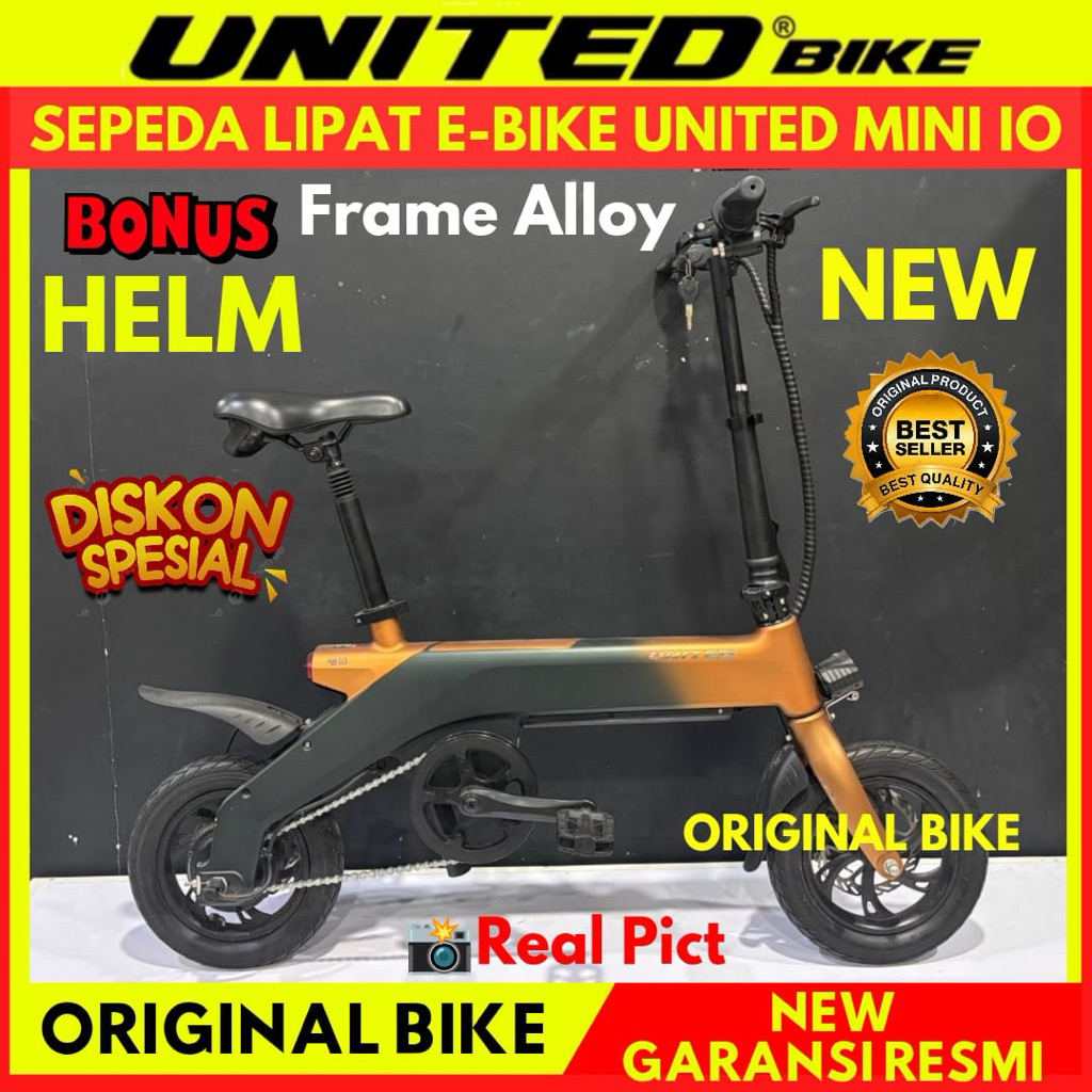 Sepeda City Bike Listrik E-Bike United Folding Mini IO Terbaru