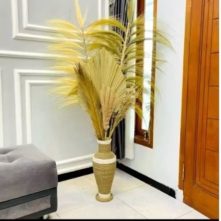 Paket bunga kering rustic vas dan bunga,T vas 50cm