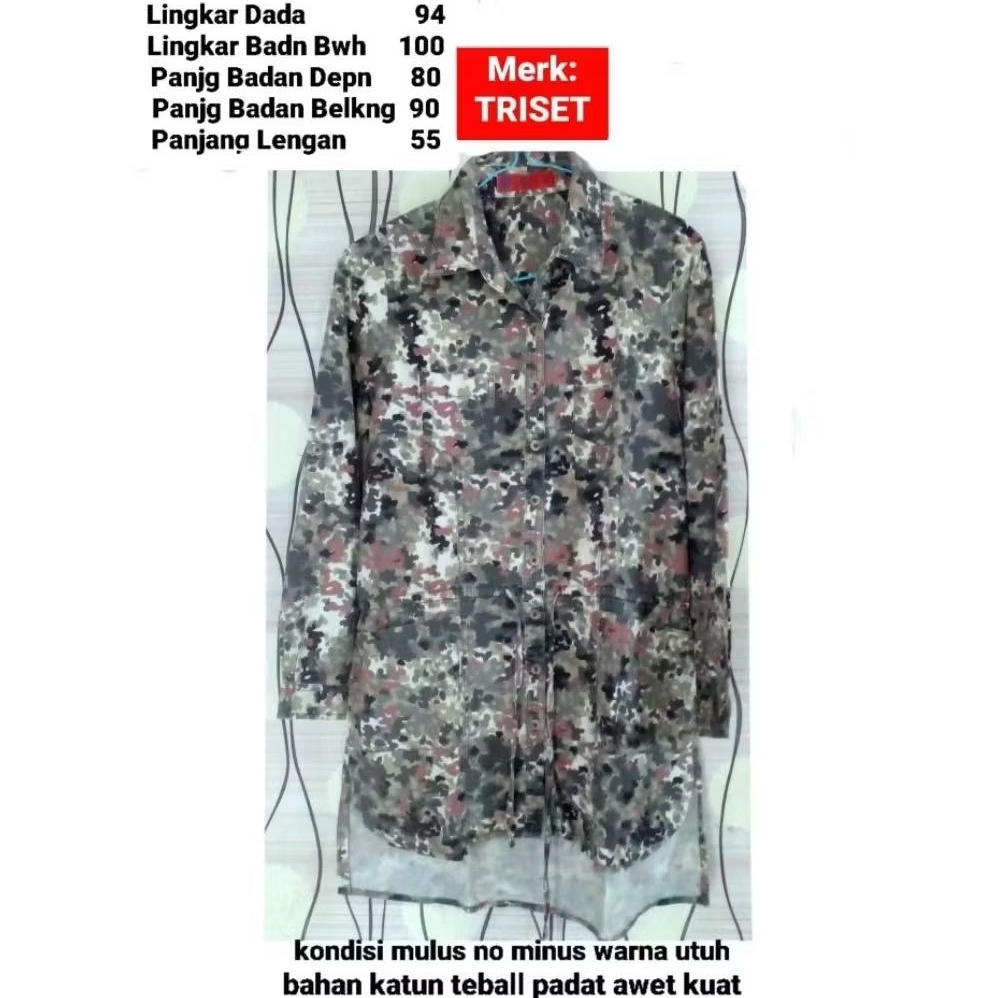 Gaun panjang gaun muslim dress katun army preloved like new/mulus