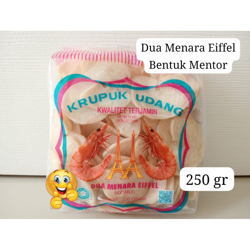 Dua Menara Eiffel Kerupuk Udang Renyah Gurih Legong Bali Dua Menara Eiffel Kerupuk Udang Mentah Dua 