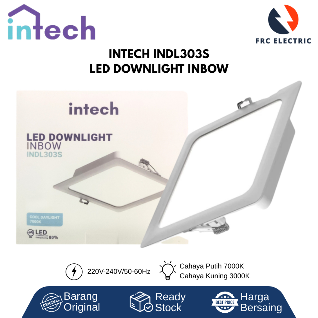 INTECH INDL303S - Lampu Panel Inbow Kotak - Lampu Downlight LED - Lampu Intech - Lampu Plafon Kotak 
