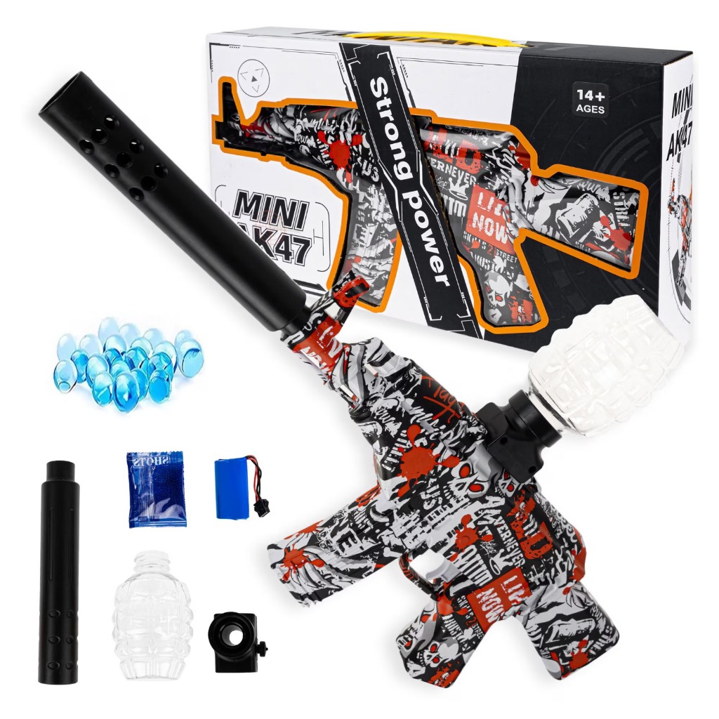 Automatic Ball Gun Electric AK477 mainan pistol peluru jelly ak477 otomatis size  mainan tembakan wa