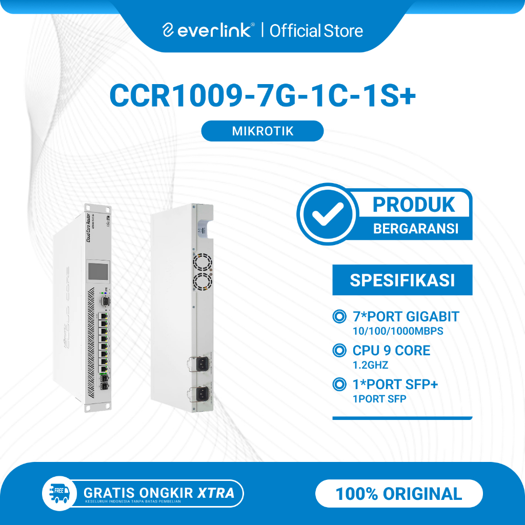 MikroTik CCR1009-7G-1C-1S+ Cloud Core Router Bekas Original
