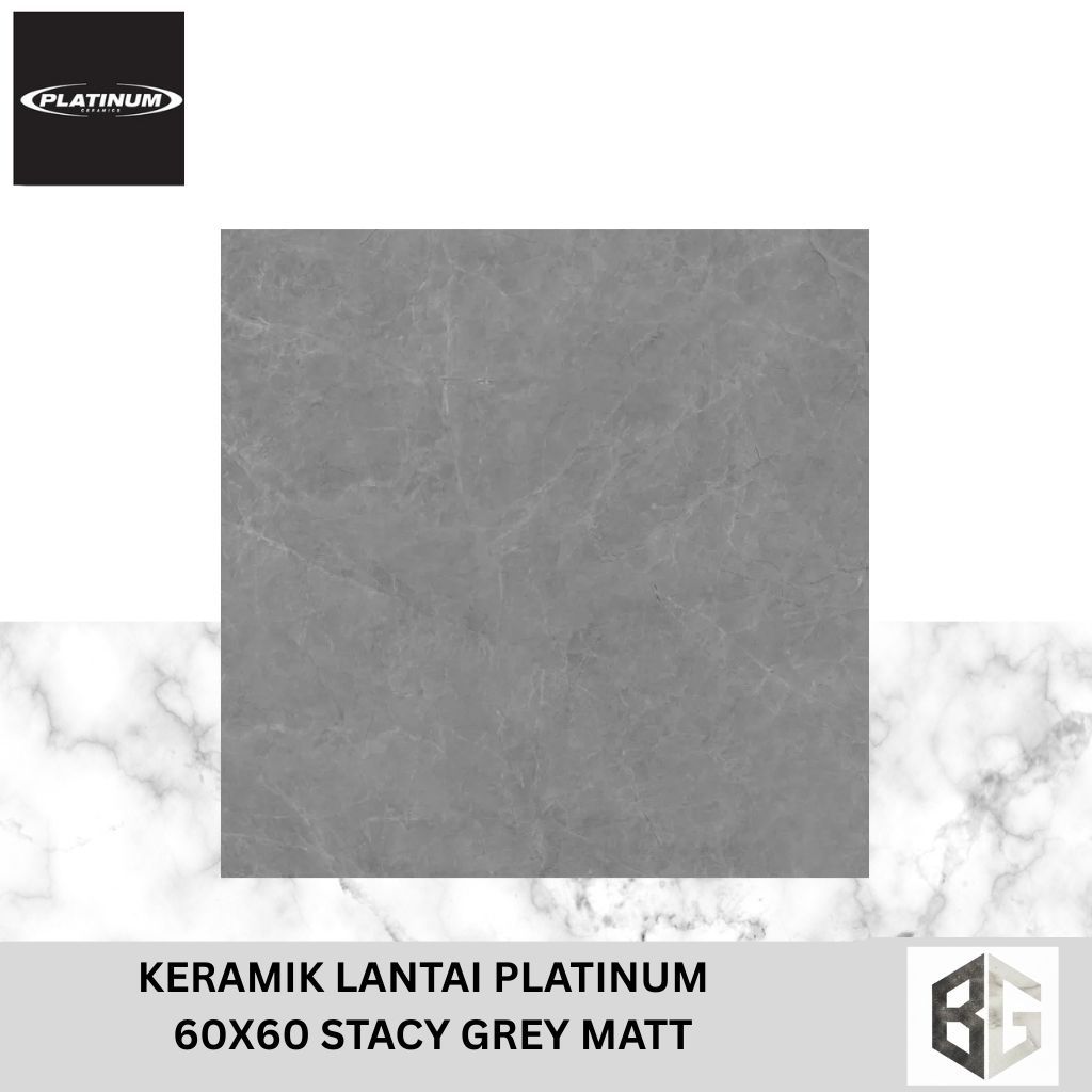 KERAMIK LANTAI PLATINUM Stacy Grey Matt 60x60