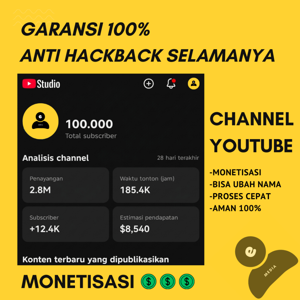 Channel YouTube Monetisasi Spaket Adsense Belum PIN