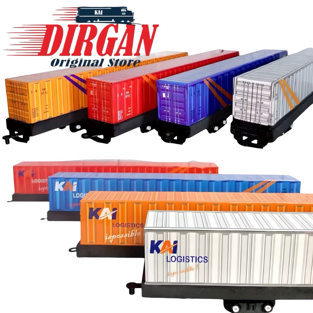 Mainan Miniatur Gerbong Kontainer KAI (HandMade)