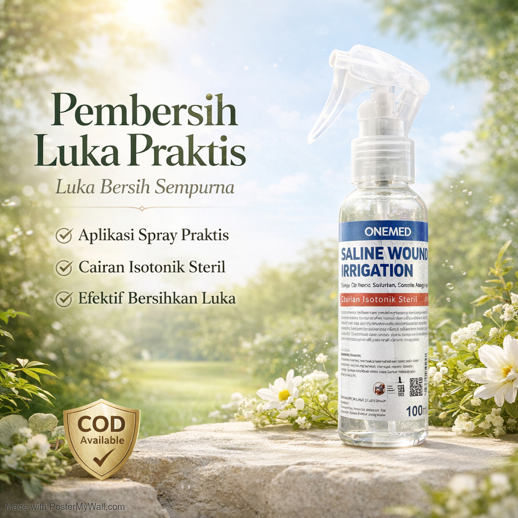 ONEMED Saline Wound Irrigation Spray 100 Ml - CAIRAN PEMBERSIH Luka KANDUNGAN NACL 0,9%