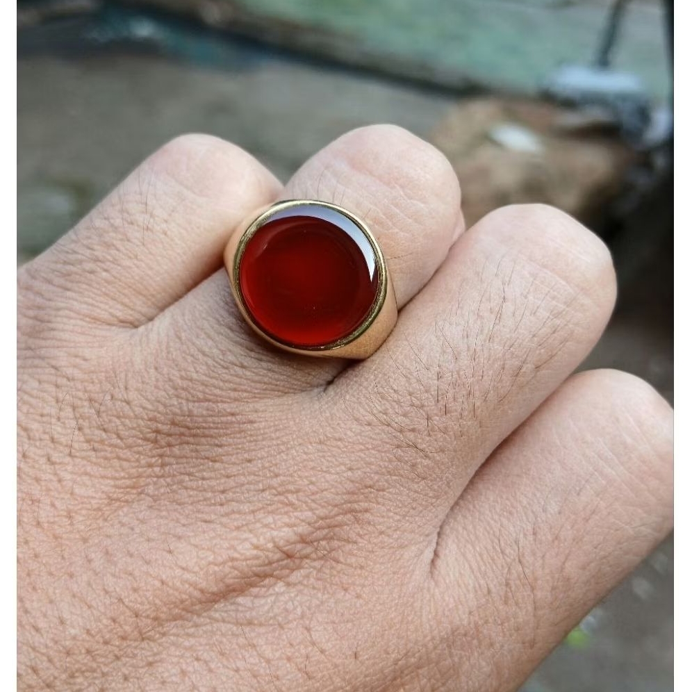 cincin batu akik yaman ahmer natural