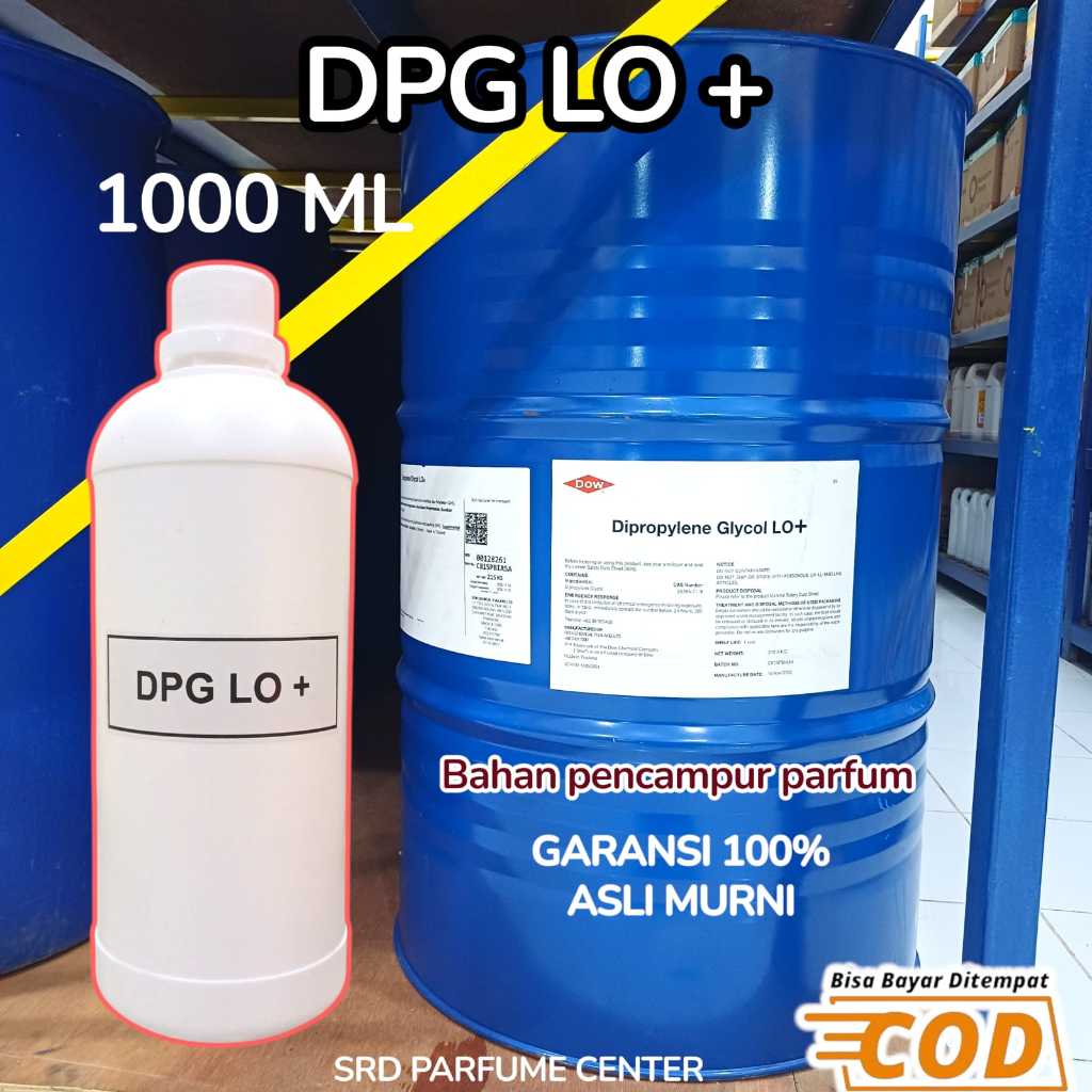 Dpg Dipropylene Glycol Dow LO+ 1kg Murni Pelarut Parfum, campuran parfum