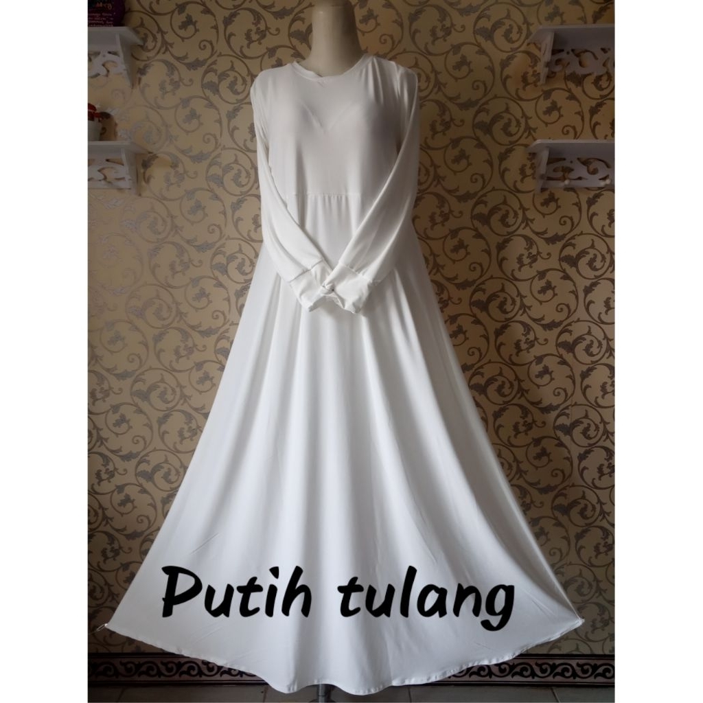 gamis polos wanita muslimah outfit lebaran