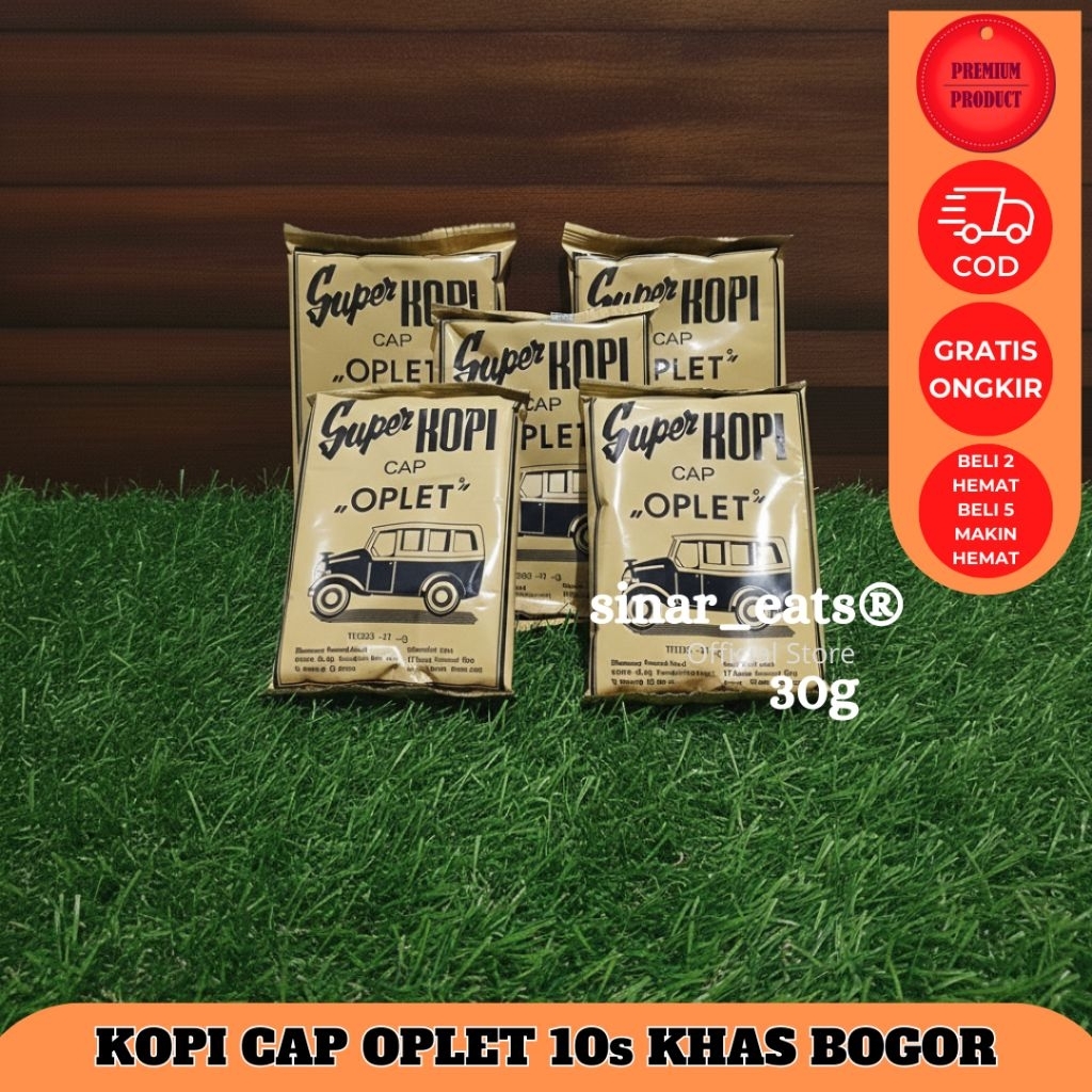 Kopi Oplet Kopi Hitam Cap Oplet Besar 30gr (Khas Bogor) 10s