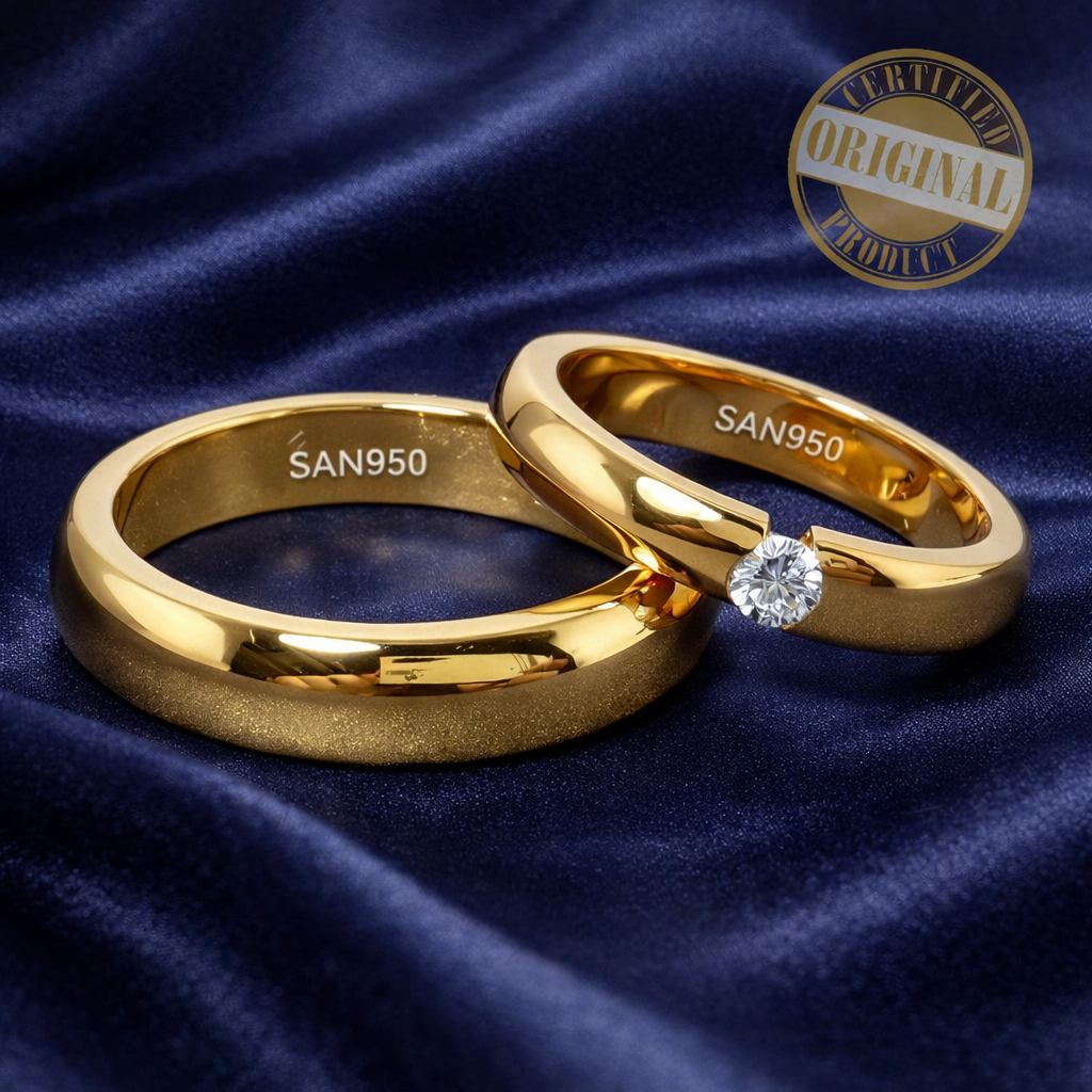 Cincin Emas Couple Nikah Tunangan SAN950 C319 | Original Premium Custom Ukir