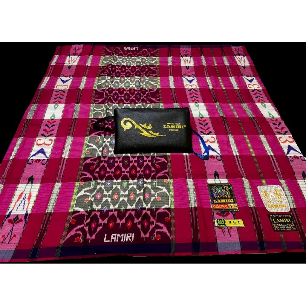 Sarung lamiri type MGT kotak, kwalitas sutra 50%, Sarung dewasa, sarung santri, sarung tenun