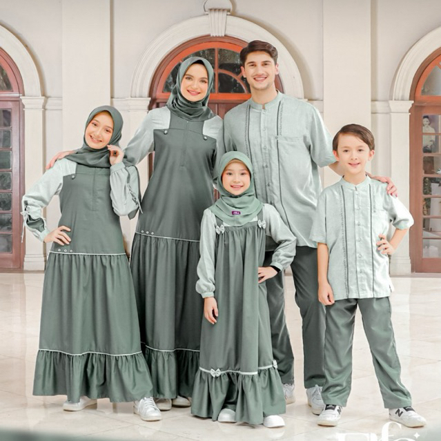 ETHICA ELFA 299 GRASS GREEN Sarimbit Keluarga 2024 Gamis Ayumi 434 Koko Kahfi 295