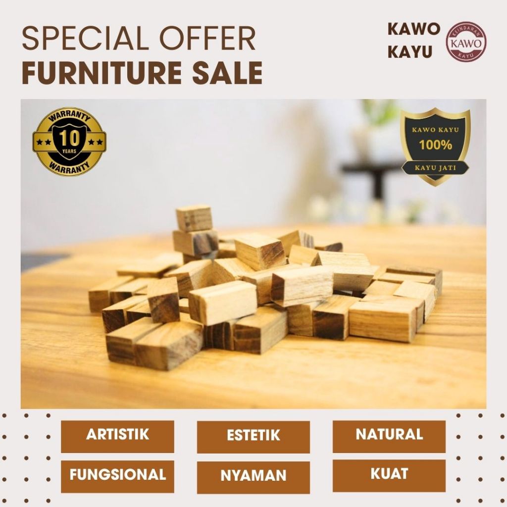 Balok Kayu Jati Mini | Potongan Kayu Jati Asli untuk Kerajinan