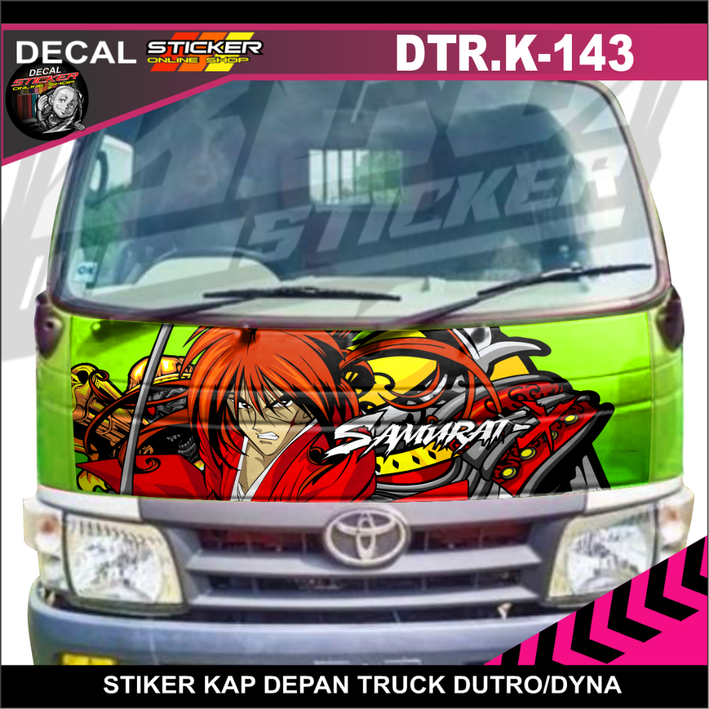 STICKER KAP DEPAN SAMURAI DUTRO DYNA TRUCK DECAL MOBIL STIKER TRUK KARAKTER