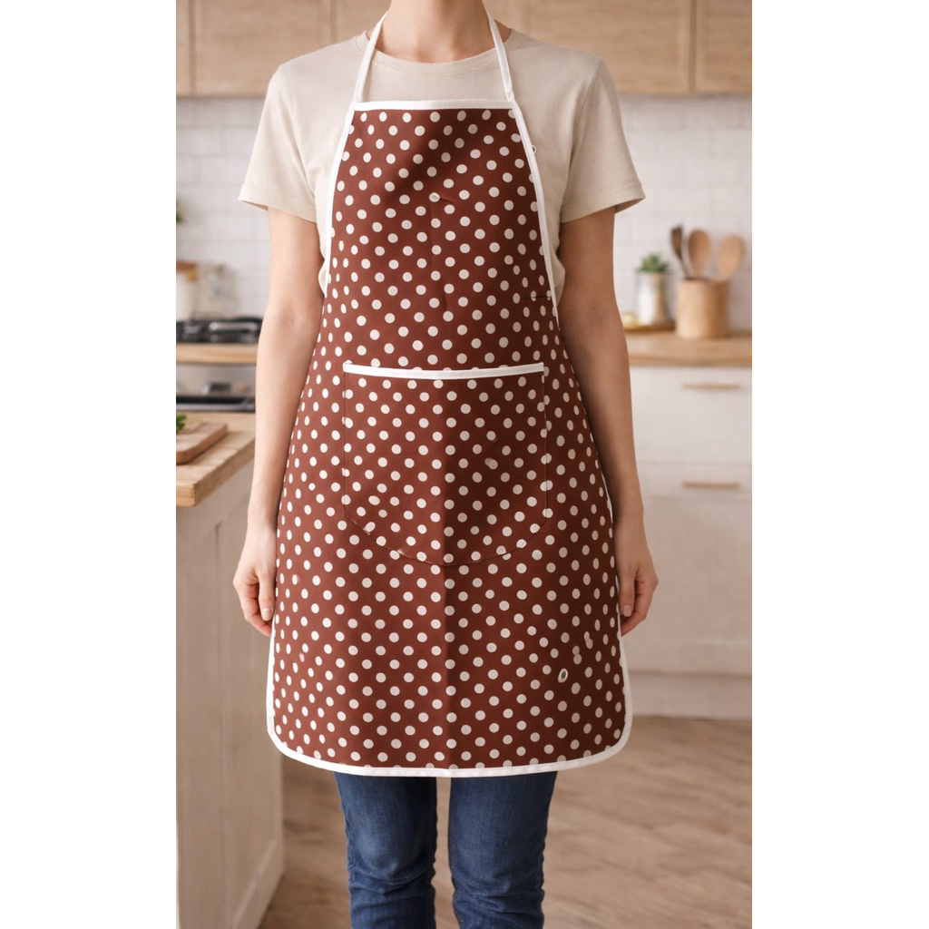 celemek apron dewasa celemek motif polikatun celemek masak