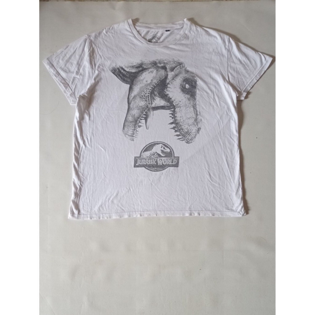 Kaos Film Jurassic World T-Rex White Tee Second Brand Jurassic World/Park