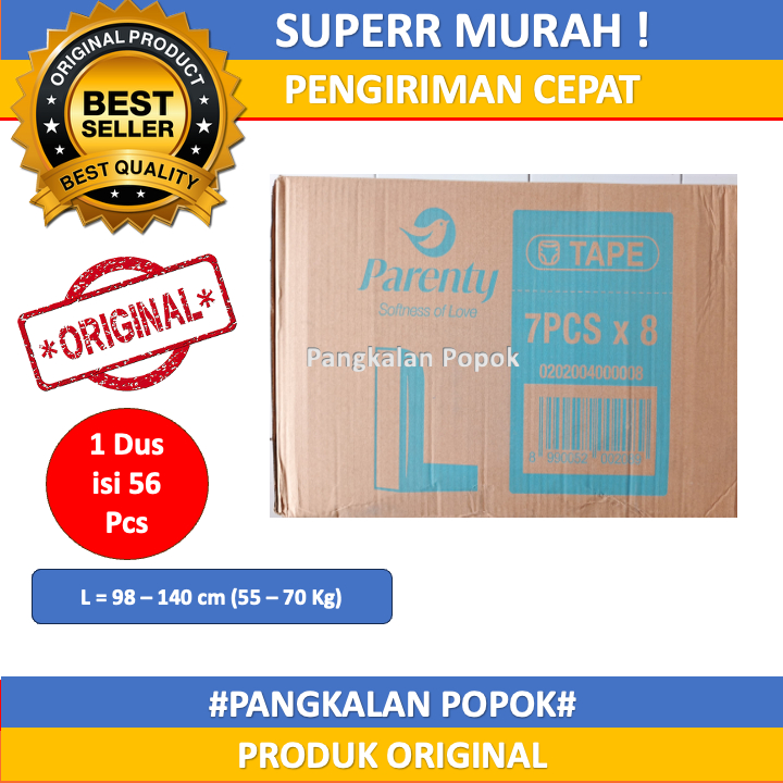 Parenty Popok Perekat Dewasa / Popok Dewasa Perekat Ukuran M8/L7/XL6 Kemasan Karton