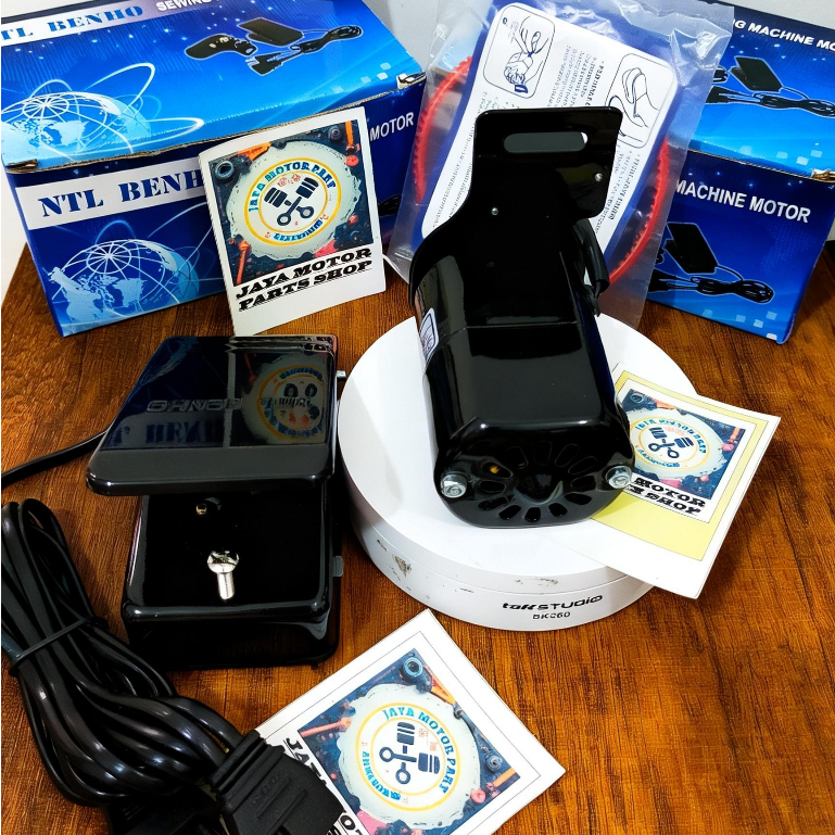 Dinamo & pedal set untuk mesin jahit butterfly jadul / singer hitam merk NTL BENHO