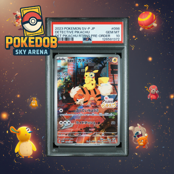 PSA 10 GEM MINT Detective Pikachu Promo #098 SV-P 2023 | Pokemon Japanese Card TCG