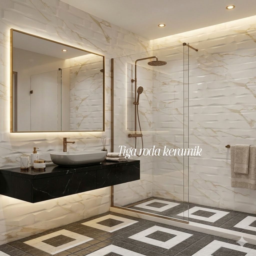 keramik 30x60 keramik dinding kw 3/keramik putih motif gold/keramik motif bata/keramik random/kerami