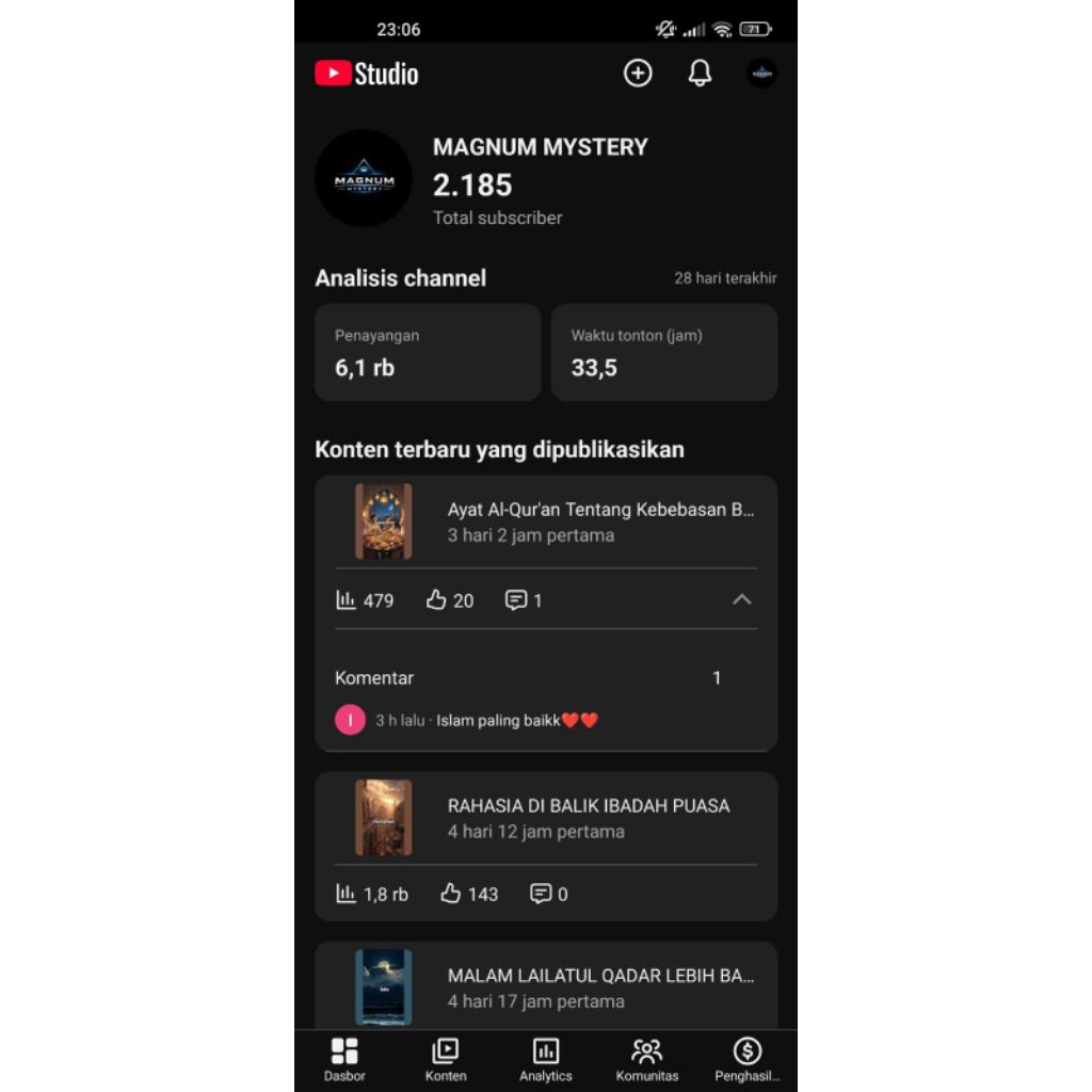 Channel Youtube 2K Subscriber Siap Pakai