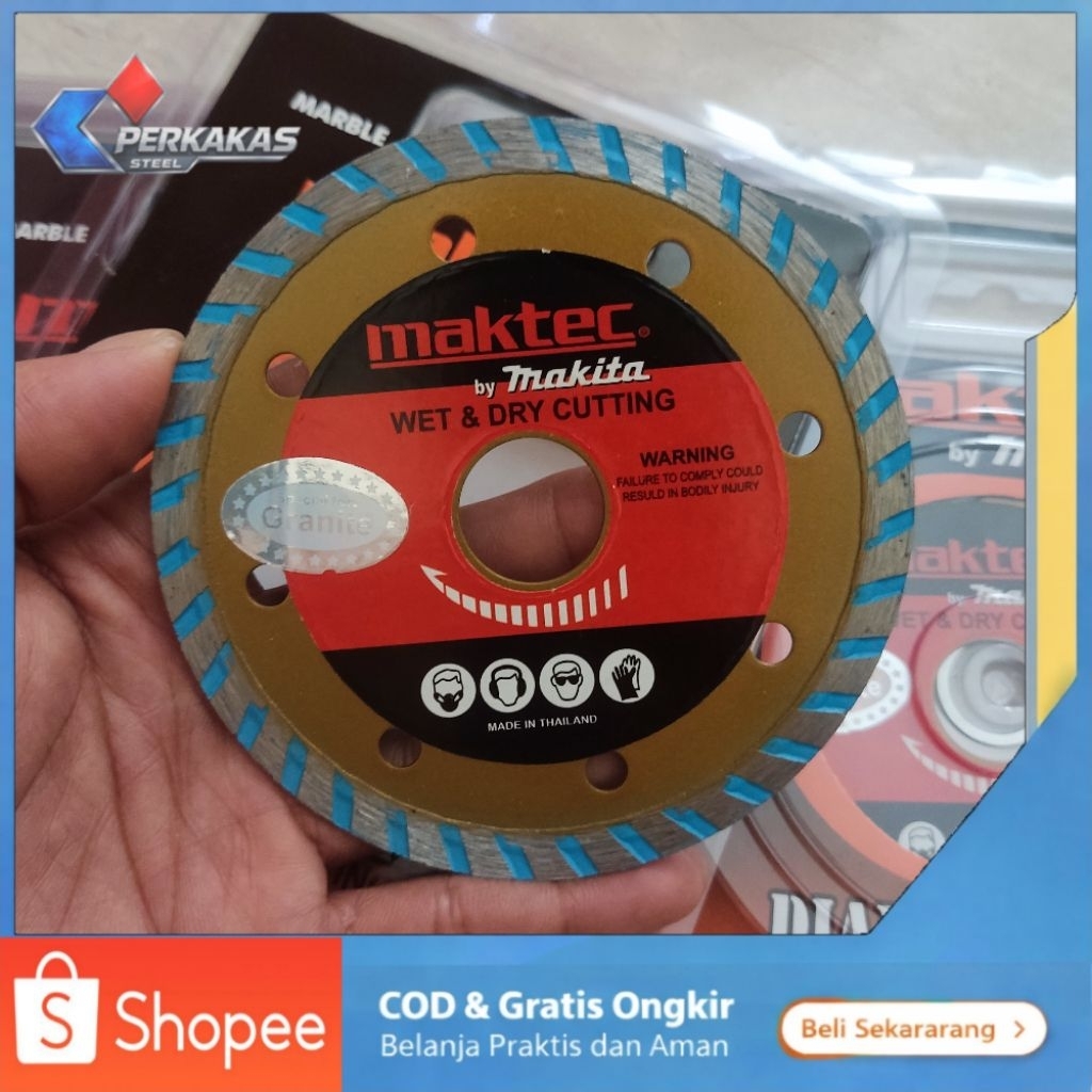 Maktec turbo 4 inch mata gerinda potong granit presisi dan tajam