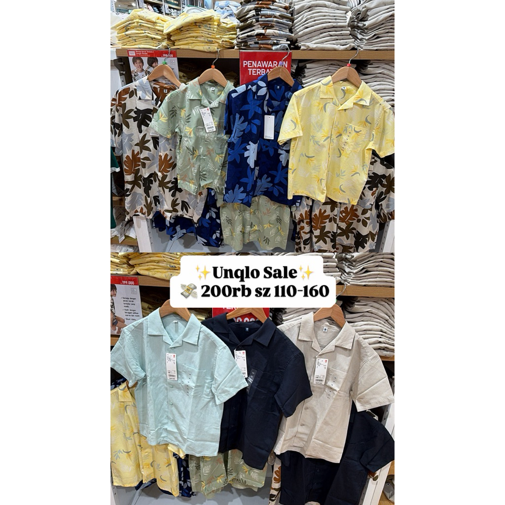 Uniqlo kids kemeja linen blend