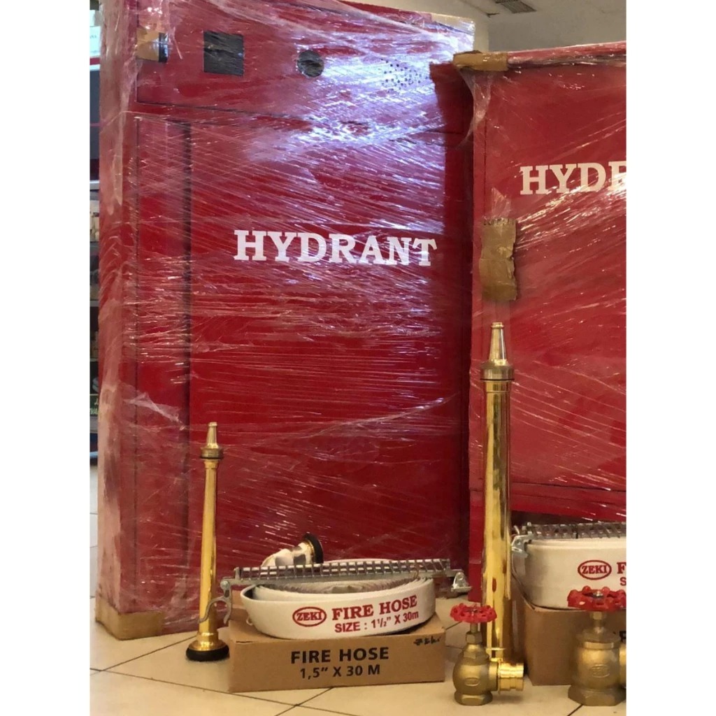 BOX HYDRANT INDOOR TYPE B BRAND ZEKI FULLSET ALARM IHB SET KOTAK HYDRANT LENGKAP TERMURAH