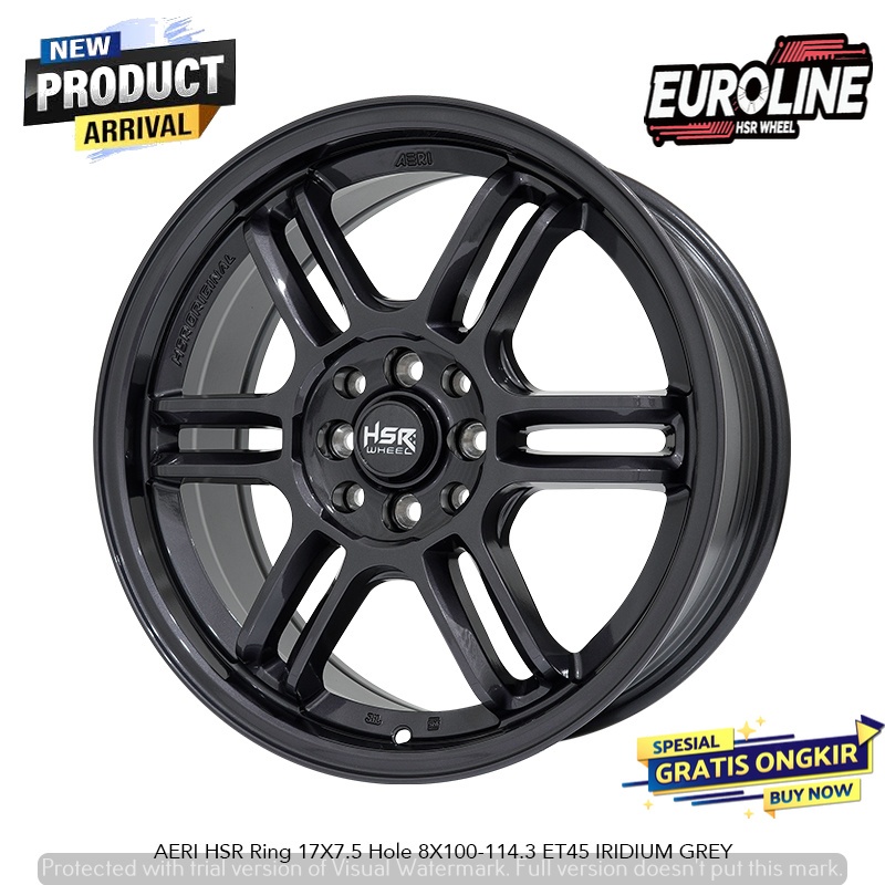 VELG RACING HSR R17 UNTUK HRV INNOVA XPANDER HSR AERI R17 LOBANG 5 ET45 IRIDIUM GREY