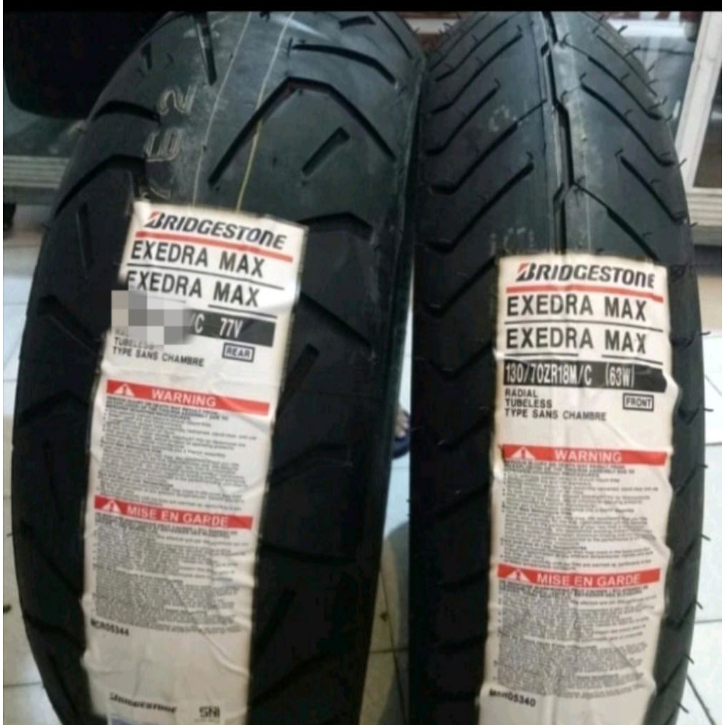 PAKETAN BAN LUAR BRIDGESTONE BATTLAX EXEDRA MAX UKURAN 130/70-18 DAN 170/80-15 TUBELESS