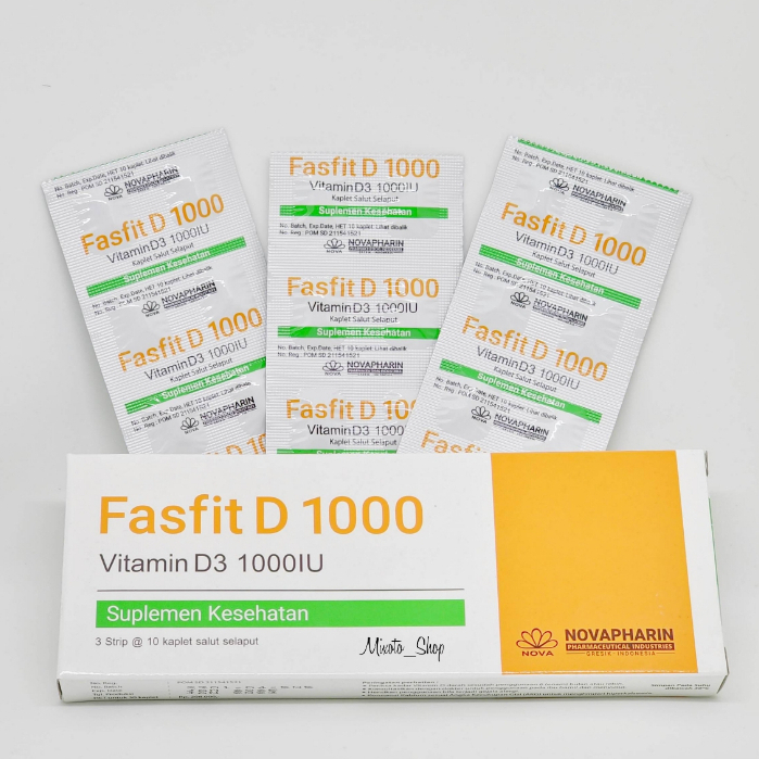 NOVAPHARIN Fasfit/Comvit Vitamin D3 1000IU : Vitamin Untuk Daya Tahan Tubuh (1 Box Isi 30 tablet)