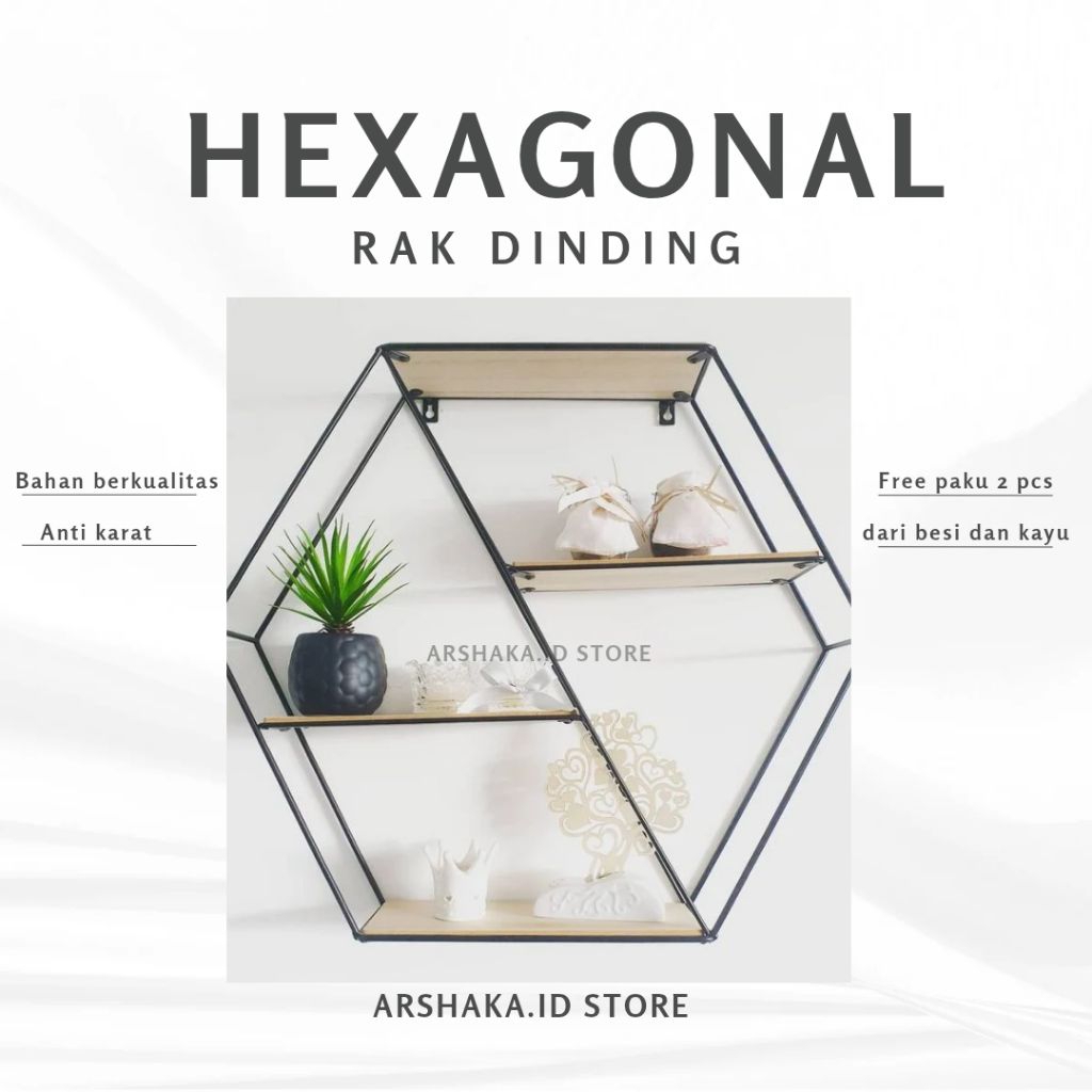 RAK DINDING BESI HEXAGONAL