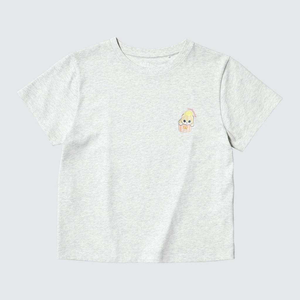 Tshirt Uniqlo x Mofusand (Sweets Meow 02) | UT Mofusand Kaos Lengan Pendek -Abu Misty