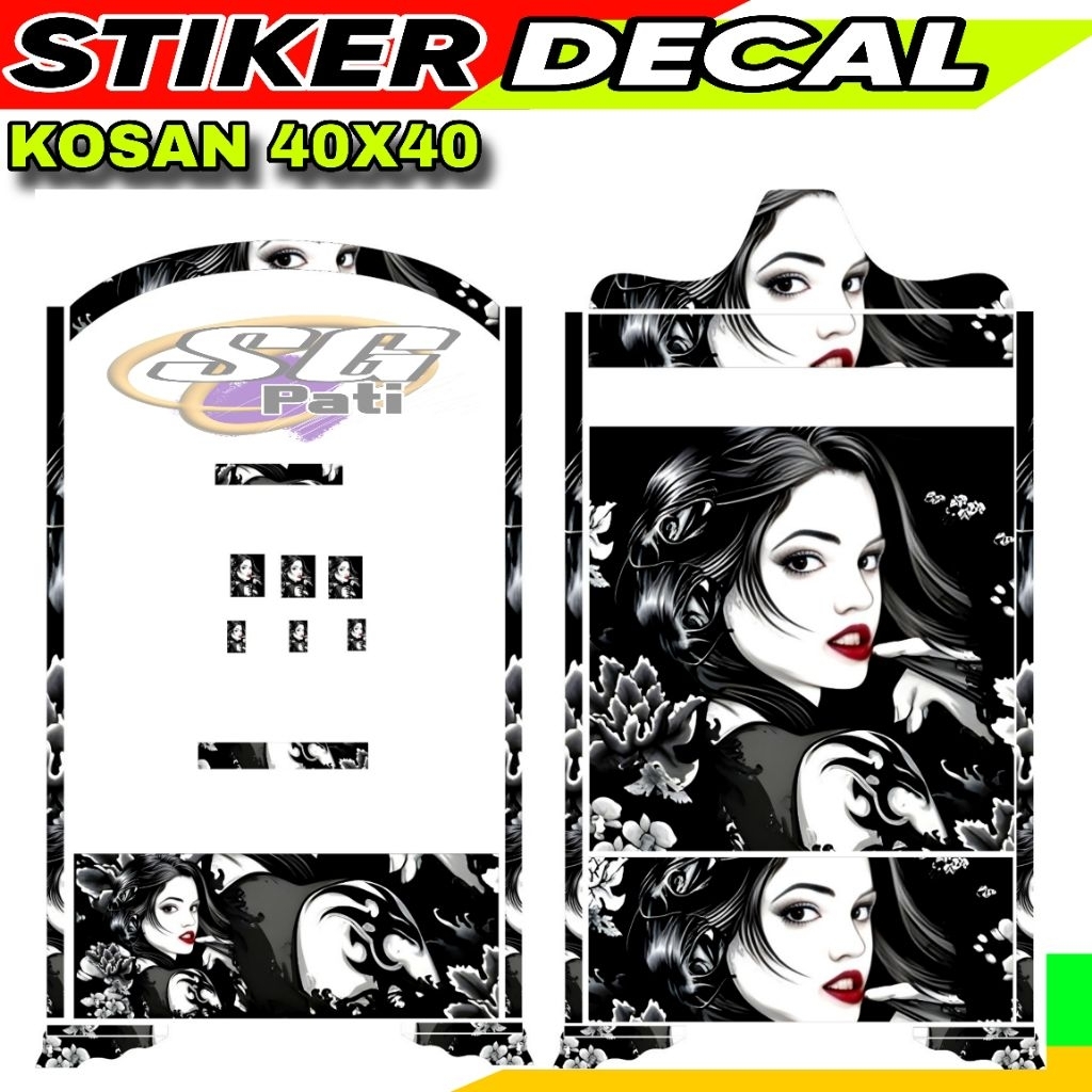 STIKER DECAL SANGKAR KOSAN UKURAN 40X40