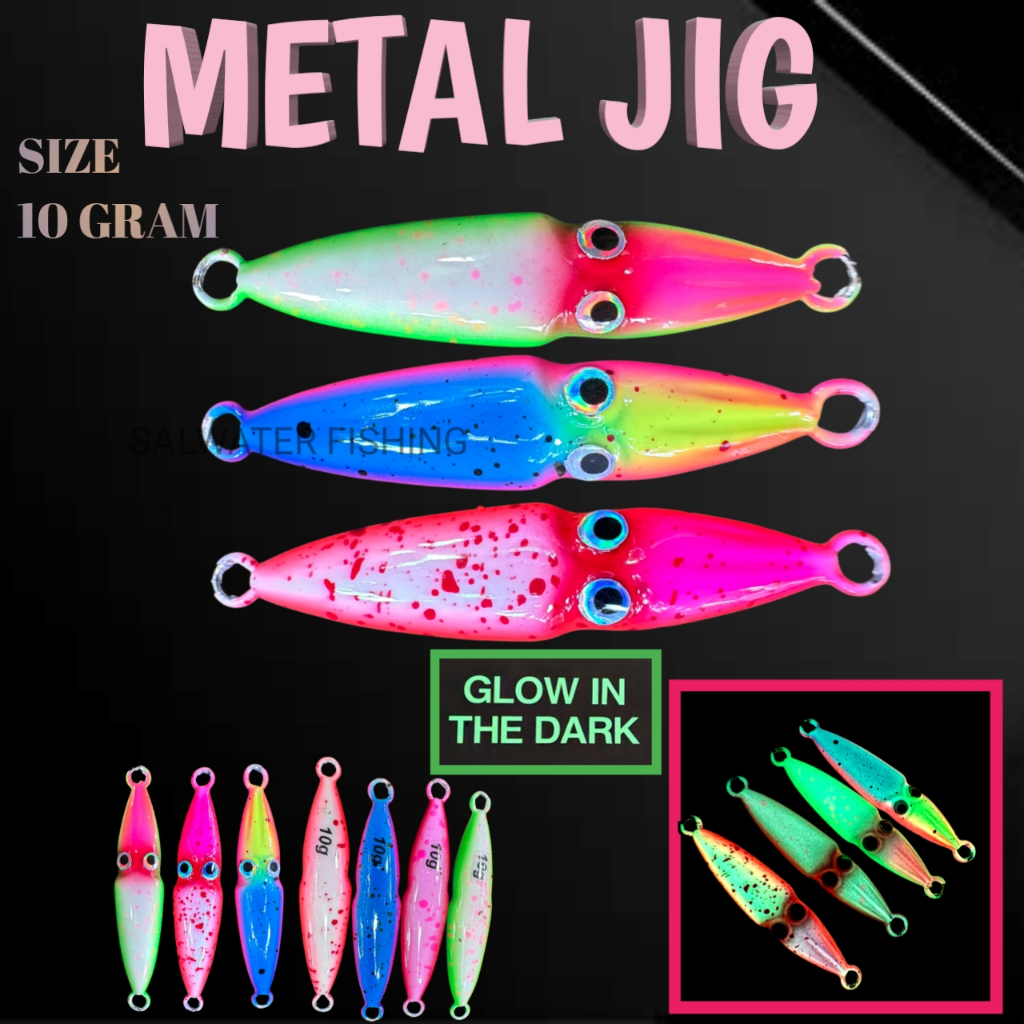 Pabrik umpan pancing killer 10 gram metal jig full gid 10 gram micro jig umpan pancing assist hook C