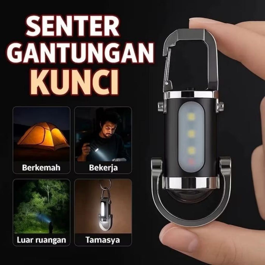 NEW MINI SENTER KEYCHAIN DESAIN BARU SUPER TERANG - SENTER GANTUNGAN KUNCI - Lampu Gantungan Kunci P