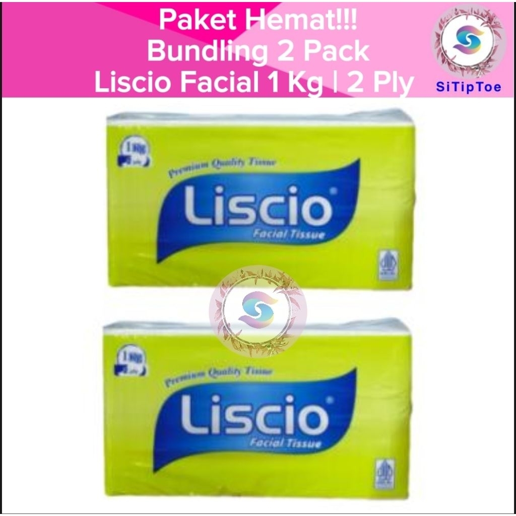 [Promo Bundling 2 Pack] Tisu LISCIO Facial Tissue 1000 Gram 2 Ply Tisu Wajah 1 Kg 2 Ply Murah Grosir