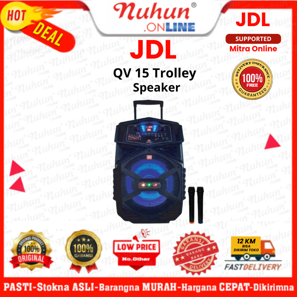 JDL QV 15 Trolley Speaker Active Hitam