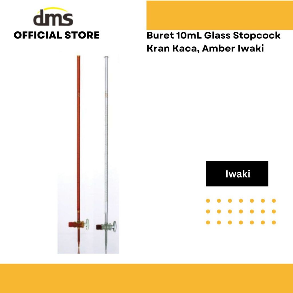 IWAKI BURET / BURETTE 10ml AMBER KRAN KACA B-BURET10S