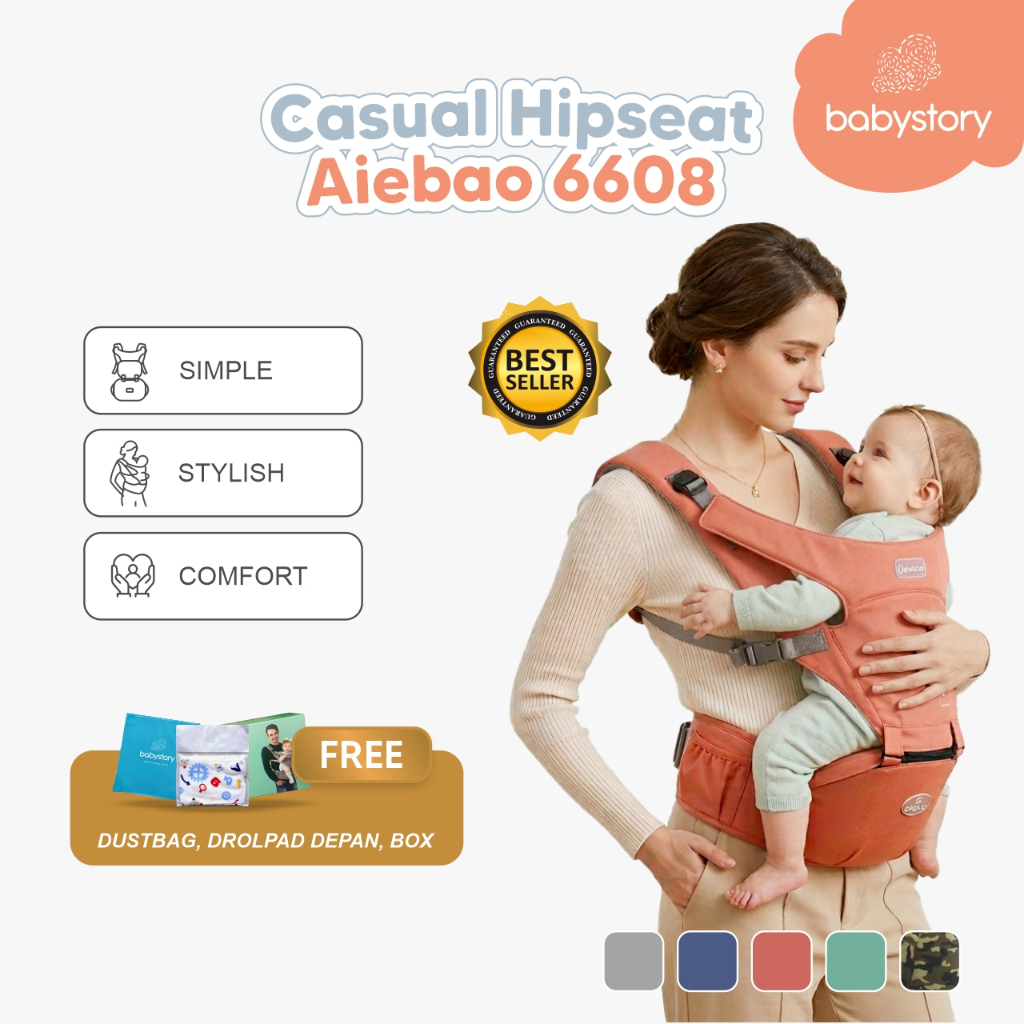 Hipseat Aiebao 6608 Original hipseat casual hipseat baby carrier gendongan bayi Aiebao