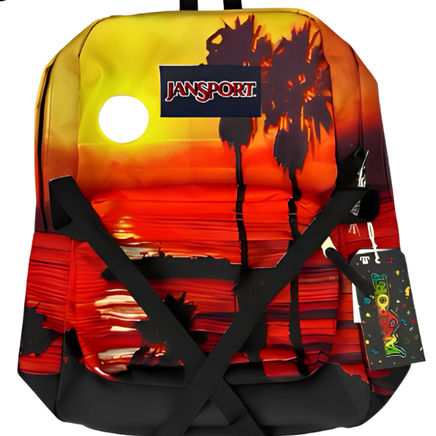 TAS JANSPORT SUNSET BACKPACK SCHOOL BAGS TROPICAL BEACH - TAS JS SUPERBREAK ORIGINAL - TAS RANSEL - 