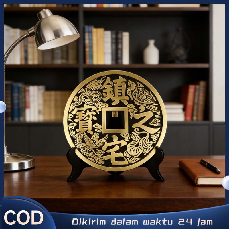 15cm Diameter Uang Koin Feng Shui Asli Koin Tembaga Fengshui Cina Dekorasi Fengsui Rumah Kantor Toko